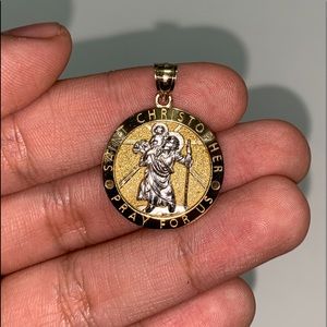 Saint christopher 10k gold pendant NEW